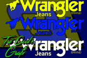Wrangler Jeans Decals FULLY LAYERED Outlined