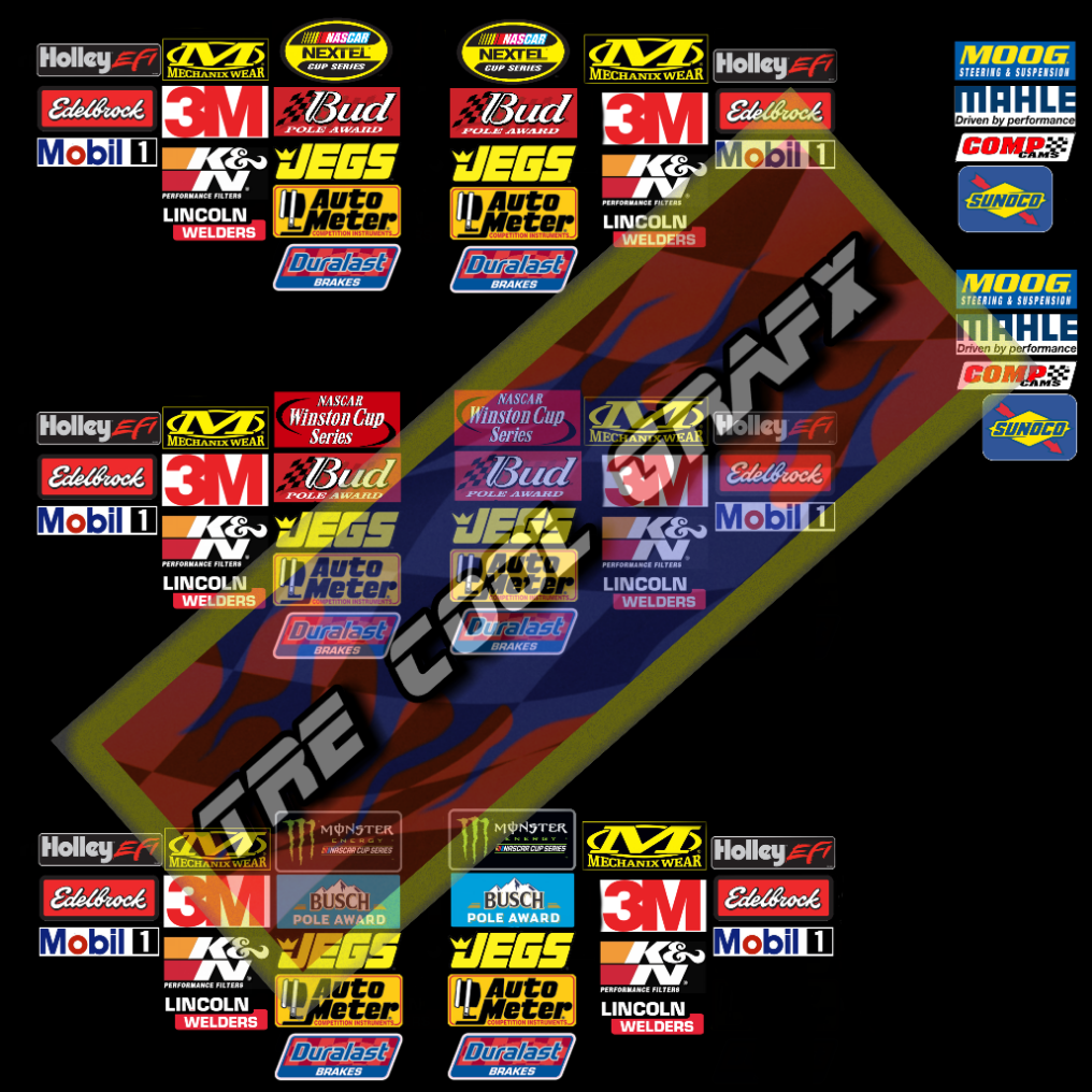 NASCAR Contingency Decals MOOG Chassis Parts Decal/stickers $1 Each 
